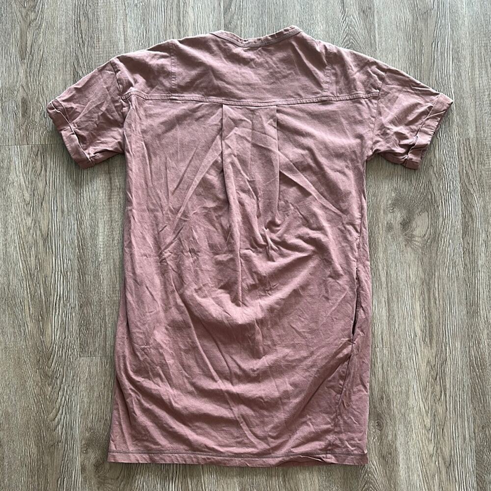 Boutique Pocket T-Shirt‎ Dress Cocoa Size Small Crewneck 100% Cotton - Picture 5 of 5